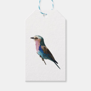 Étiquettes-cadeau Lilac a pansé Roller oiseau. Elément de conception