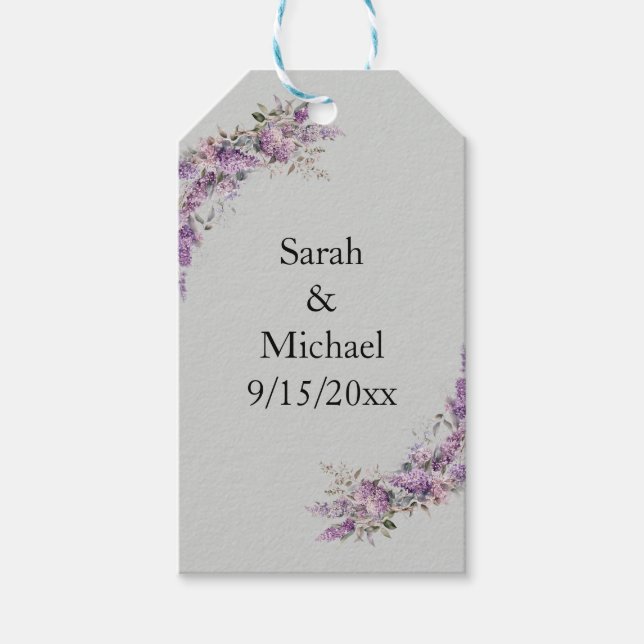 Étiquettes-cadeau Lilac floral (Devant)