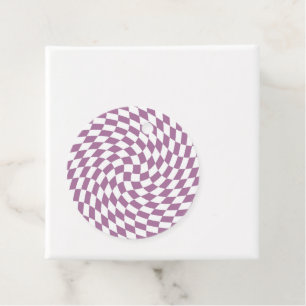 Étiquettes Cadeau Lilac Purple Mariage Collection Vérifier À damiers