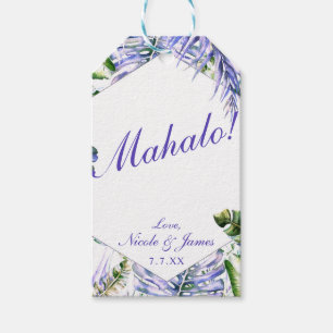 Étiquettes-cadeau Lilas Violet Île Tropicale Mariage Chic Insulaire