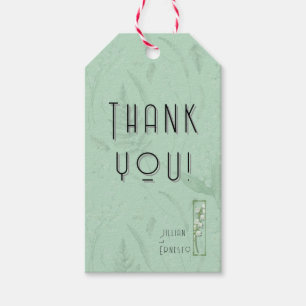 Étiquettes-cadeau Lily de Valley    Merci vert doux avec/ graphiques