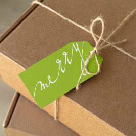 Étiquettes-cadeau Lime Green Very Joyeux Photo personnalisée Noël