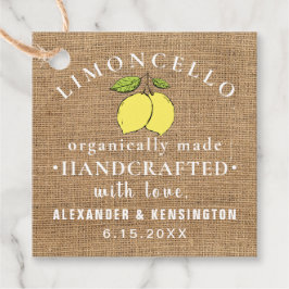 Étiquettes Cadeau Limoncello Burlap Look rustique pays