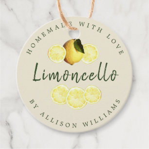 Étiquettes Cadeau Limoncello d'antiquité fait maison Fa bouteille bl