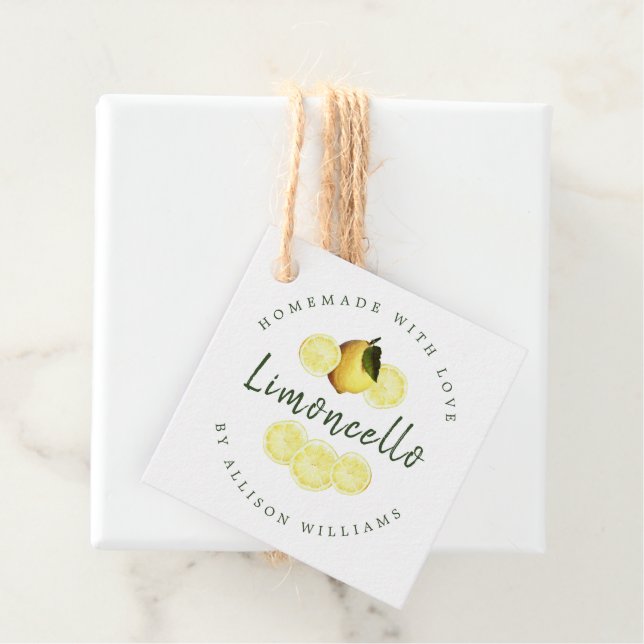 Étiquettes Cadeau Limoncello Kraft fait maison (En situation)