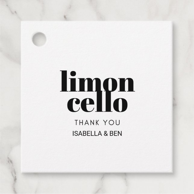 Étiquettes Cadeau Limoncello Maison à la Mode au Citron Blanc (Devant)