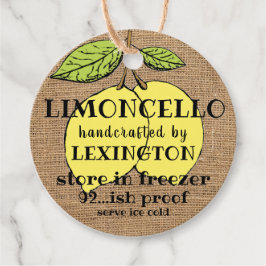 Étiquettes Cadeau Limoncello Sur Burlap Regardez Fait Maison