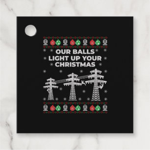 Étiquettes Cadeau Lineman Noël Nos balles s'allument