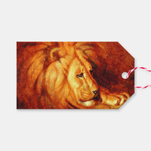 Étiquettes-cadeau Lion au repos (par Abbott Handerson Thayer)
