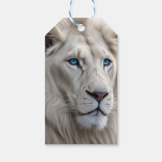 Étiquettes-cadeau Lion blanc (Devant)