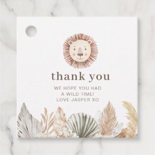 Étiquettes Cadeau Lion Face Neutre Feuille Merci Tags cadeaux