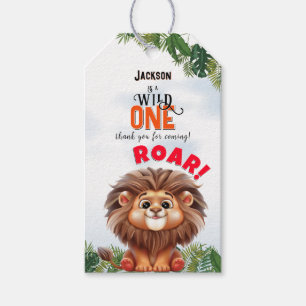 Étiquettes-cadeau Lion Safari Wild One Anniversaire de enfant Merci