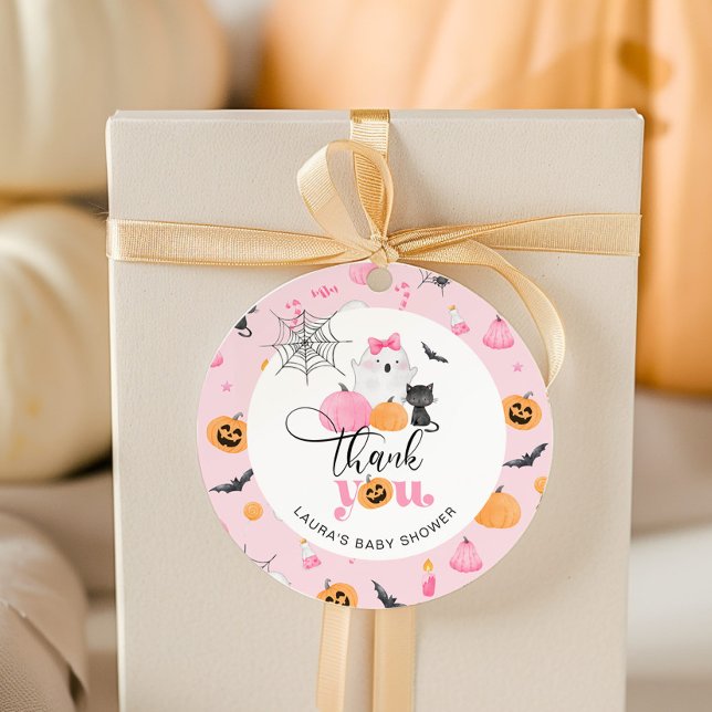 Étiquettes Cadeau Little Boo est presque à baby shower merci (Créateur téléchargé)