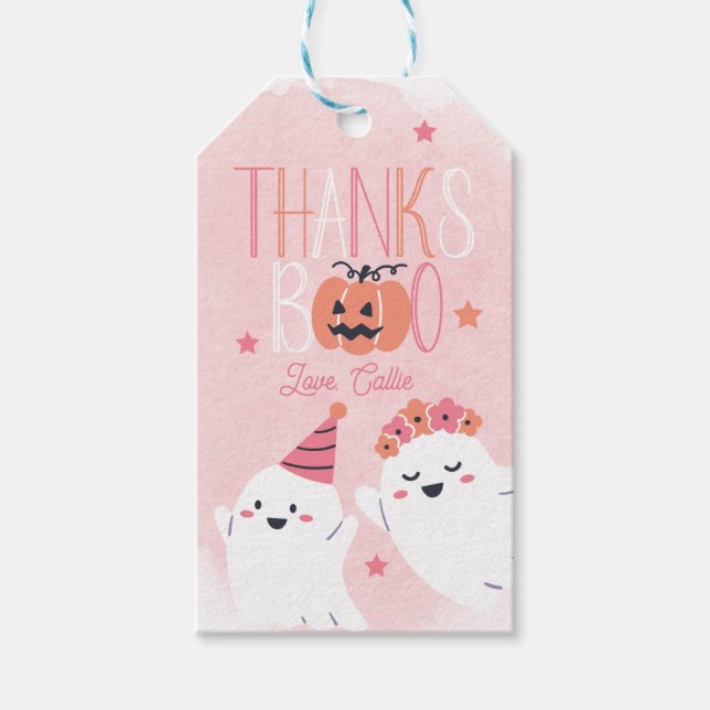 Étiquettes-cadeau Little Boo Halloween Anniversaire Merci Favoriser (Devant)