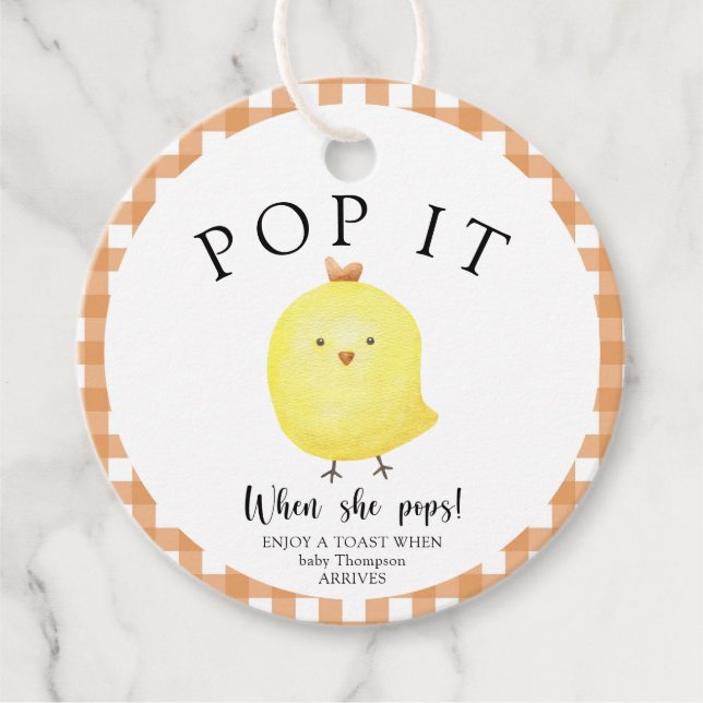 Étiquettes Cadeau Little Chick - Pop it! Quand elle éclaire ! (Devant)
