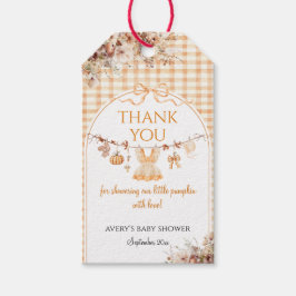 Étiquettes-cadeau Little Citrouille Floral Bow Fall Baby shower Book