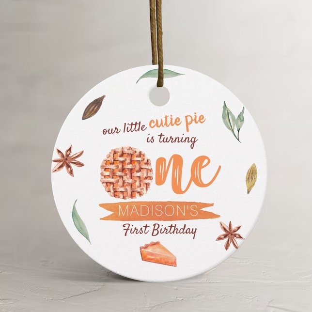 Étiquettes Cadeau Little Cutie Pie Automne 1er Anniversaire (Créateur téléchargé)
