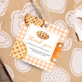 Étiquettes Cadeau Little Cutie Pie En vichy Baby shower Carré