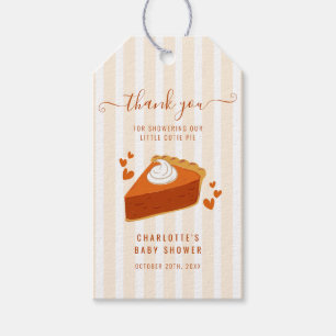 Étiquettes-cadeau Little Cutie Pie Rayures Baby Shower Merci