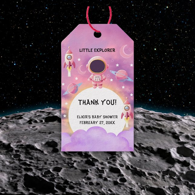 Étiquettes-cadeau Little Explorer Modern Purple Baby shower (Créateur téléchargé)