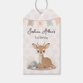 Étiquettes-cadeau Little Fawn Woodland First Birthday