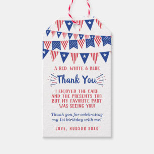Étiquettes-cadeau Little Firecracker 4 juillet 1er anniversaire