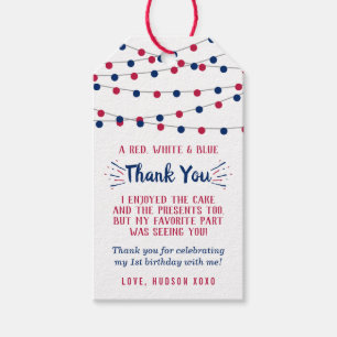 Étiquettes-cadeau Little Firecracker 4 juillet 1er anniversaire