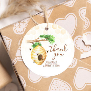 Étiquettes Cadeau Little Honey Bee Baby shower rond
