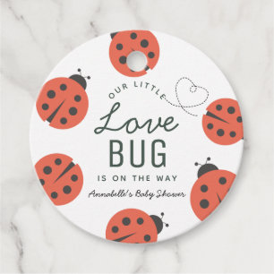 Étiquettes Cadeau Little Log Bug Ladybug Baby shower Merci