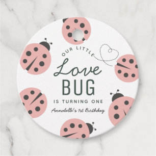 Étiquettes Cadeau Little Log Bug Rose Ladybug Anniversaire Merci