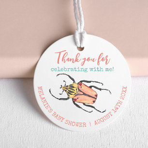 Étiquettes Cadeau Little Log Merci de Baby shower de coléoptère ros