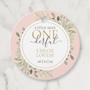 Étiquettes Cadeau Little Miss ONE derful Girl Premier Anniversaire r