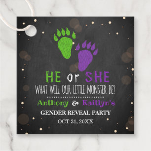 Étiquettes Cadeau Little Monster Halloween Genre Revela Party