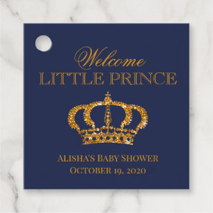 Étiquettes Cadeau Little Prince Royal Crown Navy