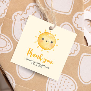 Étiquettes Cadeau Little Ray of Sunshine Baby shower Carré