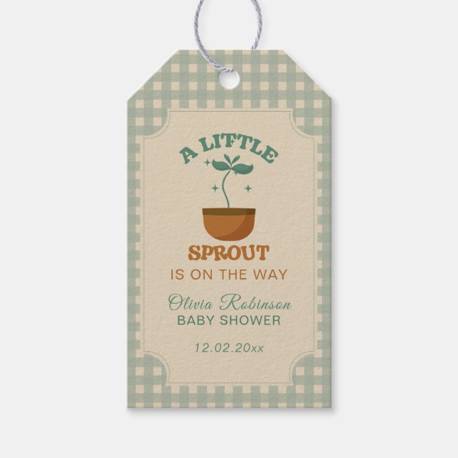 Étiquettes-cadeau Little Sprouts Garden Party Baby shower (Devant)