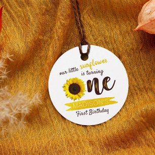 Étiquettes Cadeau Little Sunflower 1st Birthday Favoriser les étique