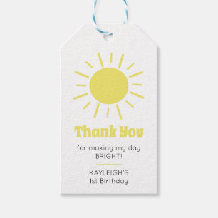 Étiquettes-cadeau Little Sunshine 1ère fête d'anniversaire