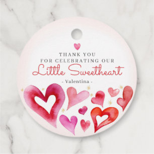 Étiquettes Cadeau Little Sweetheart Février Party