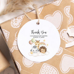 Étiquettes Cadeau Little Wild Un mignon Baby shower rond