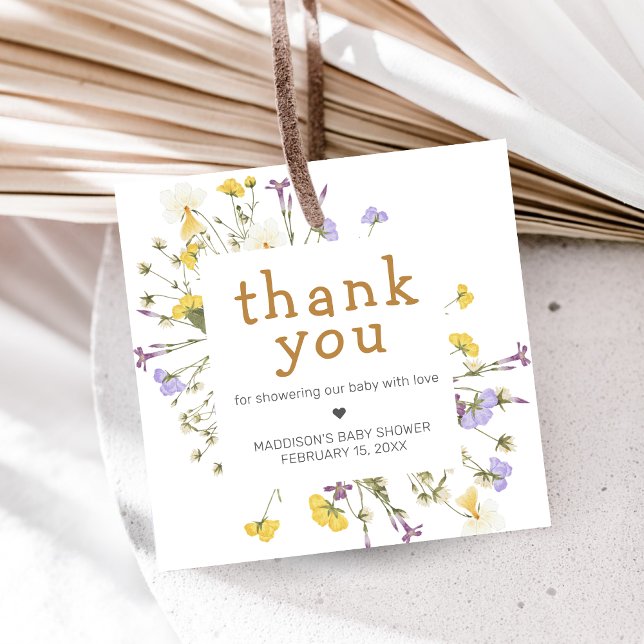 Étiquettes Cadeau Little Wildflower Baby Shower (Wildflower Baby Shower Favor Tags)