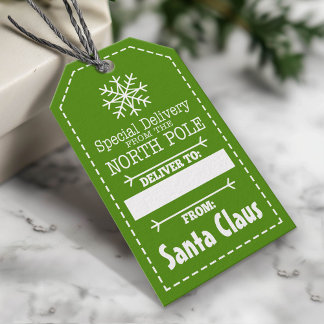 Étiquettes-cadeau Livraison spéciale du pôle Nord et du Père Noël