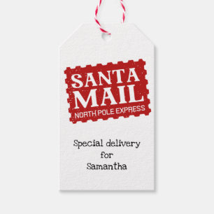 Étiquettes-cadeau Livraison spéciale par courrier Père Noël - cad