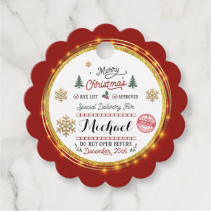 Étiquettes Cadeau Livraison spéciale personnalisée Père Noël Pôle No