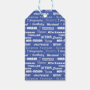 Étiquettes-cadeau Livre Genres Bleu Blanc