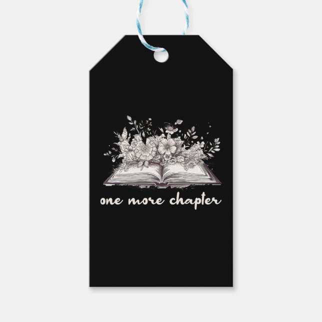 Étiquettes-cadeau Livre Un Chapitre De Plus Avec Des Fleurs  (Devant)