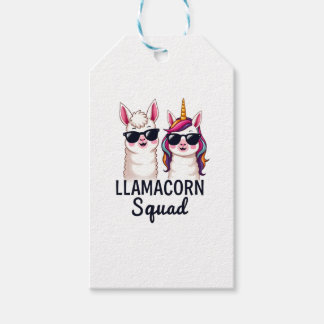 Étiquettes-cadeau Llamacorn Squad Funny Unicorn Llama Squad Christma