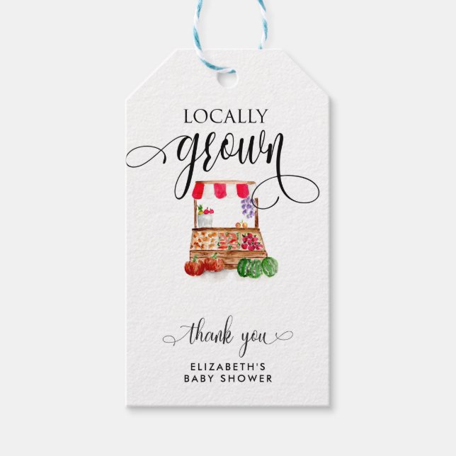 Étiquettes-cadeau Locally Grown Baby Shower Carrots Thank you (Devant)