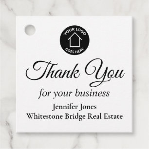 Étiquettes Cadeau Logo de l'entreprise immobilière Merci Realtor per
