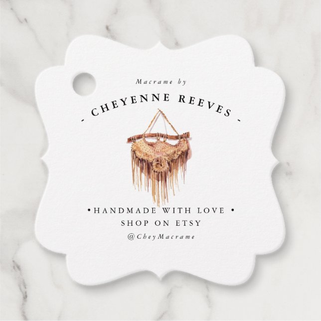 Étiquettes Cadeau Logo de macro aquarelle | Balise de blocage d'entr (Devant)